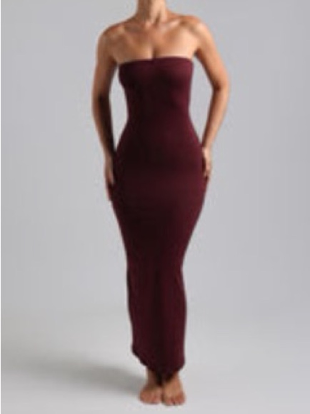 MyOutfitOnline (GAUI) Classic Tube Maxi Dress Black Cherry Small